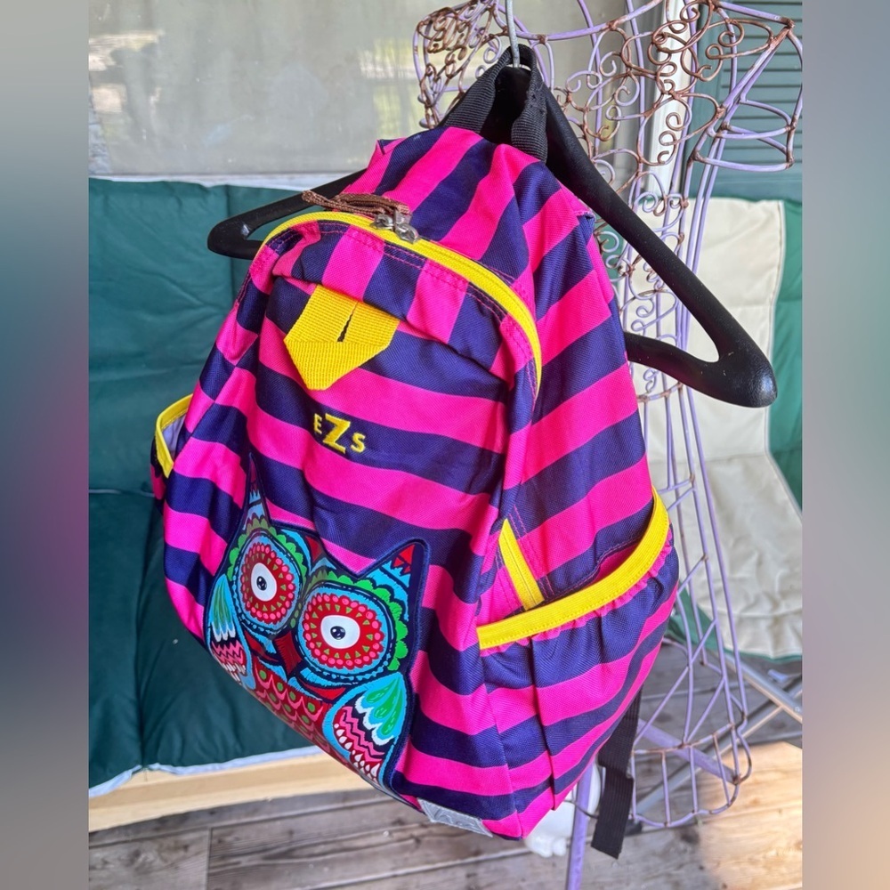 Hanna Andersson Owl patched Striped Back pack - Picture 9 of 15